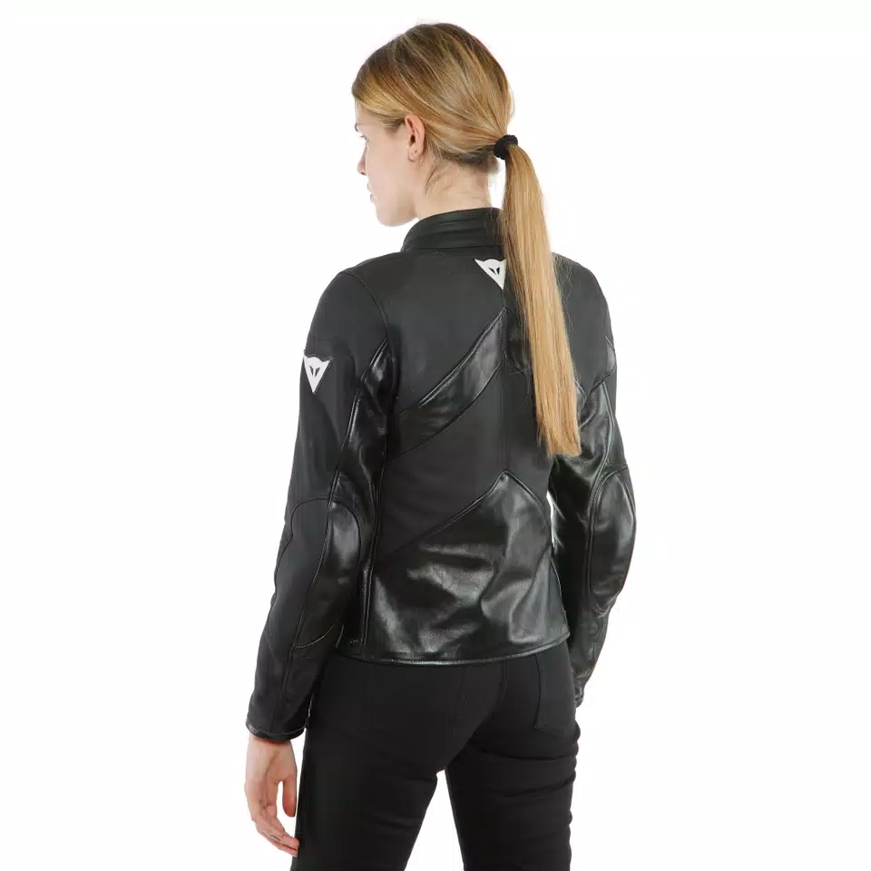 SANTA MONICA LADY LEATHER JACKET PERF. - BLACK - 5
