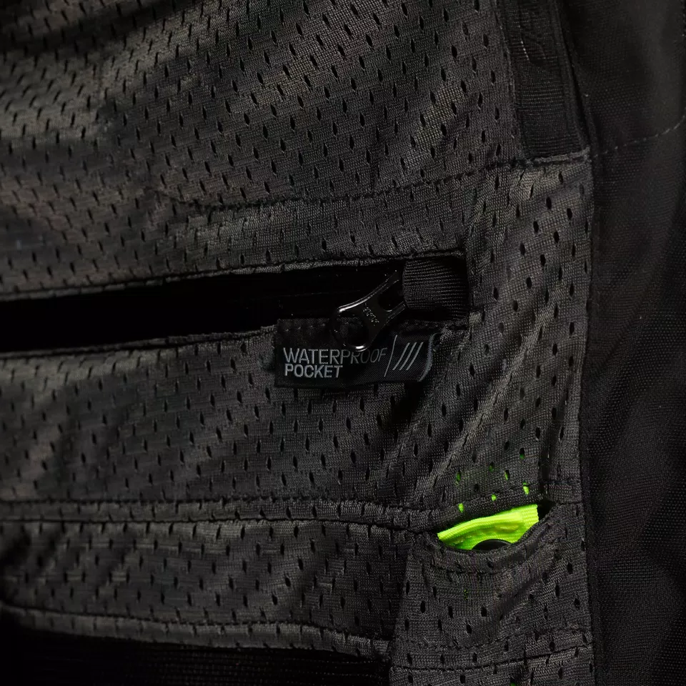 RACING 5 - MEN PERFORATED LEATHER MOTORCYCLE JACKET - BLACK/BLACK/RED-FLUO - 15