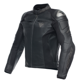 ESSENTIAL RACING LEATHER JACKET BLACK/ANTHRACITE