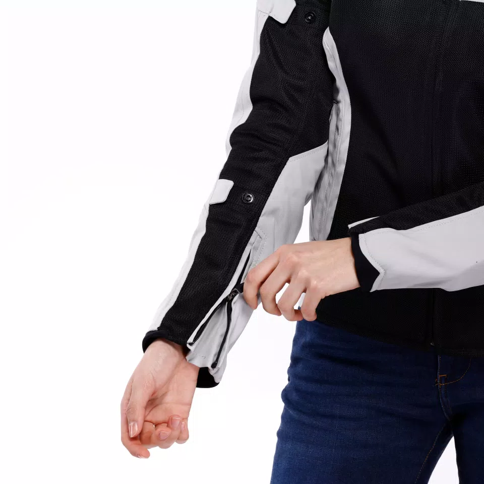 AIR FRAME 3 TEX - WOMEN'S SUMMER MOTORCYCLE JACKET IN FABRIC - LIGHT GRAY/LIGHT GRAY/BLACK - 6