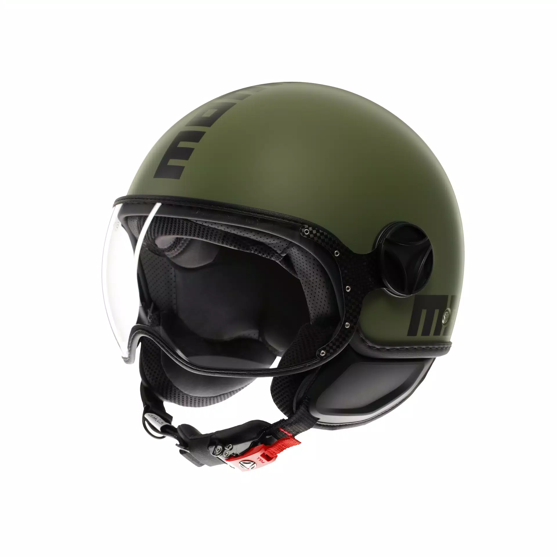 MOMODESIGN FGTR CLASSIC MATT MILIT&Auml;RGR&Uuml;N / SCHWARZ - JET-HELM MIT VISIER E2206