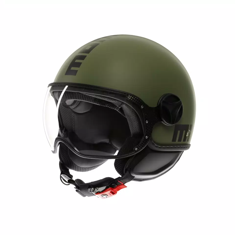 MOMODESIGN FGTR CLASSIC MATT MILITARY GREEN / BLACK - JET HELMET WITH VISOR E2206 -  - 1