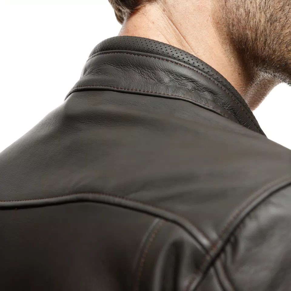 FULCRO - MEN'S MOTORCYCLE LEATHER JACKET - DARK-BROWN - 11