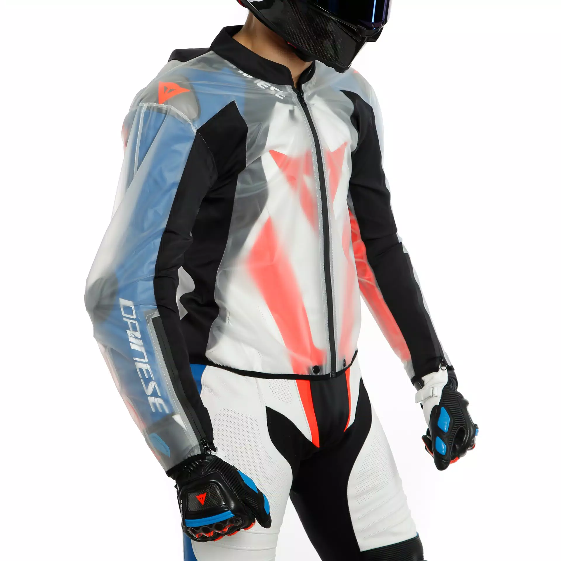 RAIN BODY RACING 2 WATERPROOF COVER FOR MOTORCYCLE SUIT BLACK TRANSPARENT Dainese