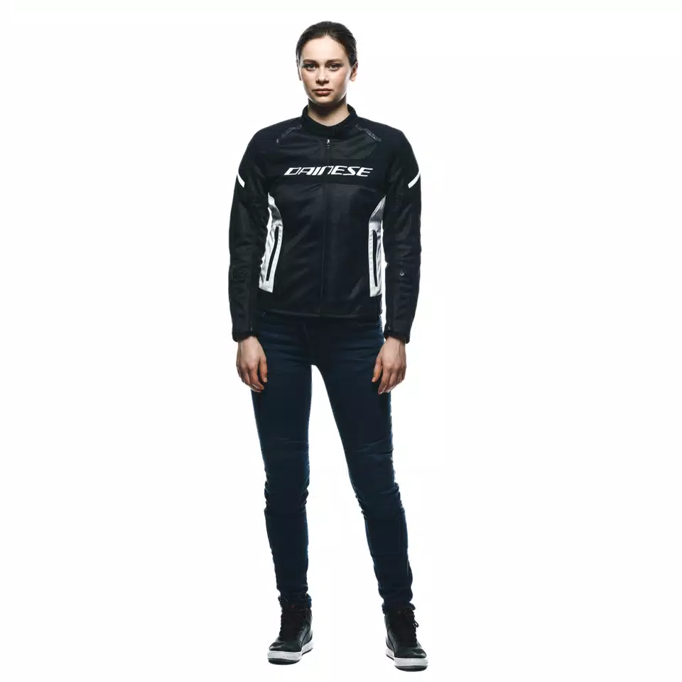 AIR FRAME 3 TEX - WOMEN'S SUMMER MOTORCYCLE JACKET IN FABRIC - BLACK/WHITE/WHITE - 3