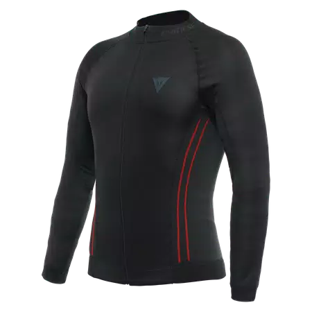 MEN'S MOTORCYCLE LONG-SLEEVE NO-WIND THERMAL VEST - BLACK/RED - 1