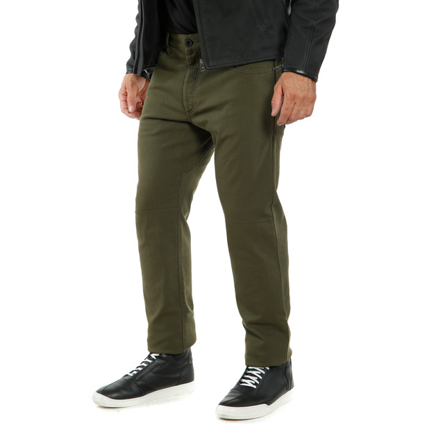 casual-regular-pantaloni-moto-in-tessuto-uomo-olive image number 2
