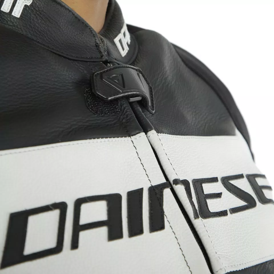 RACING 3 D-AIR LADY LEATHER JACKET - BLACK/WHITE/LAVA-RED - 12