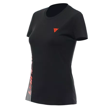 DAINESE LOGO - WOMEN'S T-SHIRT - BLACK/FLUO-RED - 1