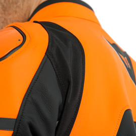 AGILE LEATHER JACKET BLACK-MATT/ORANGE/CHARCOAL-GRAY- Leather