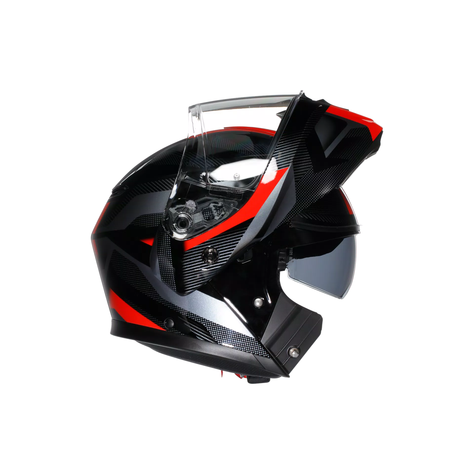 STREETMODULAR LEDRO BLACK/RED - MOTORBIKE FLIP UP HELMET DOT(E2206)