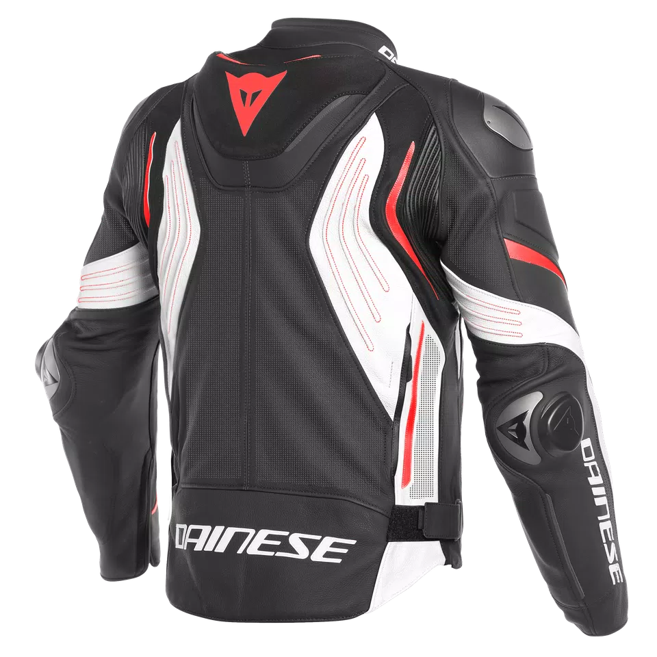 SUPER SPEED 3 PERF. LEATHER JACKET - BLACK/WHITE/FLUO-RED - 2