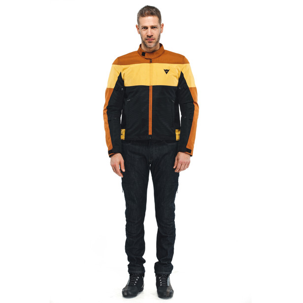 elettrica-air-tex-jacket-black-leather-brown-mineral-yellow image number 0