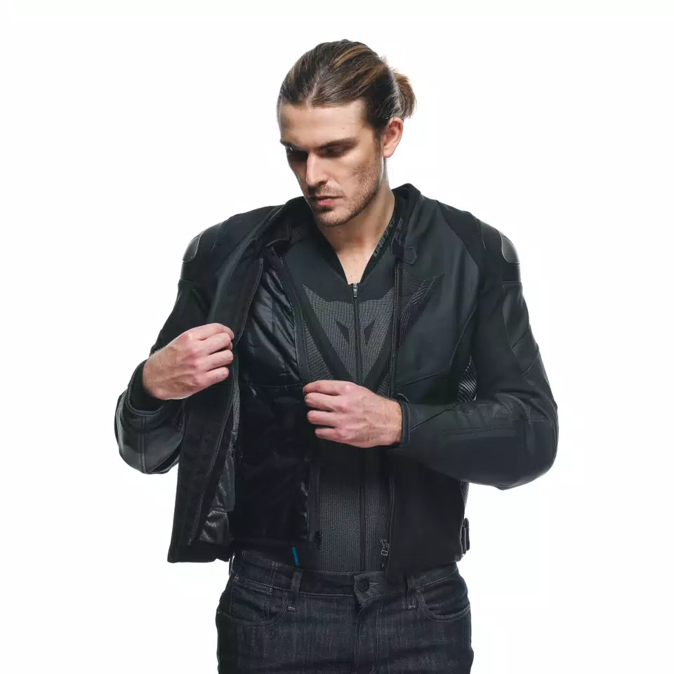 AVRO 5 LEATHER JACKET - BLACK/ANTHRACITE - 13