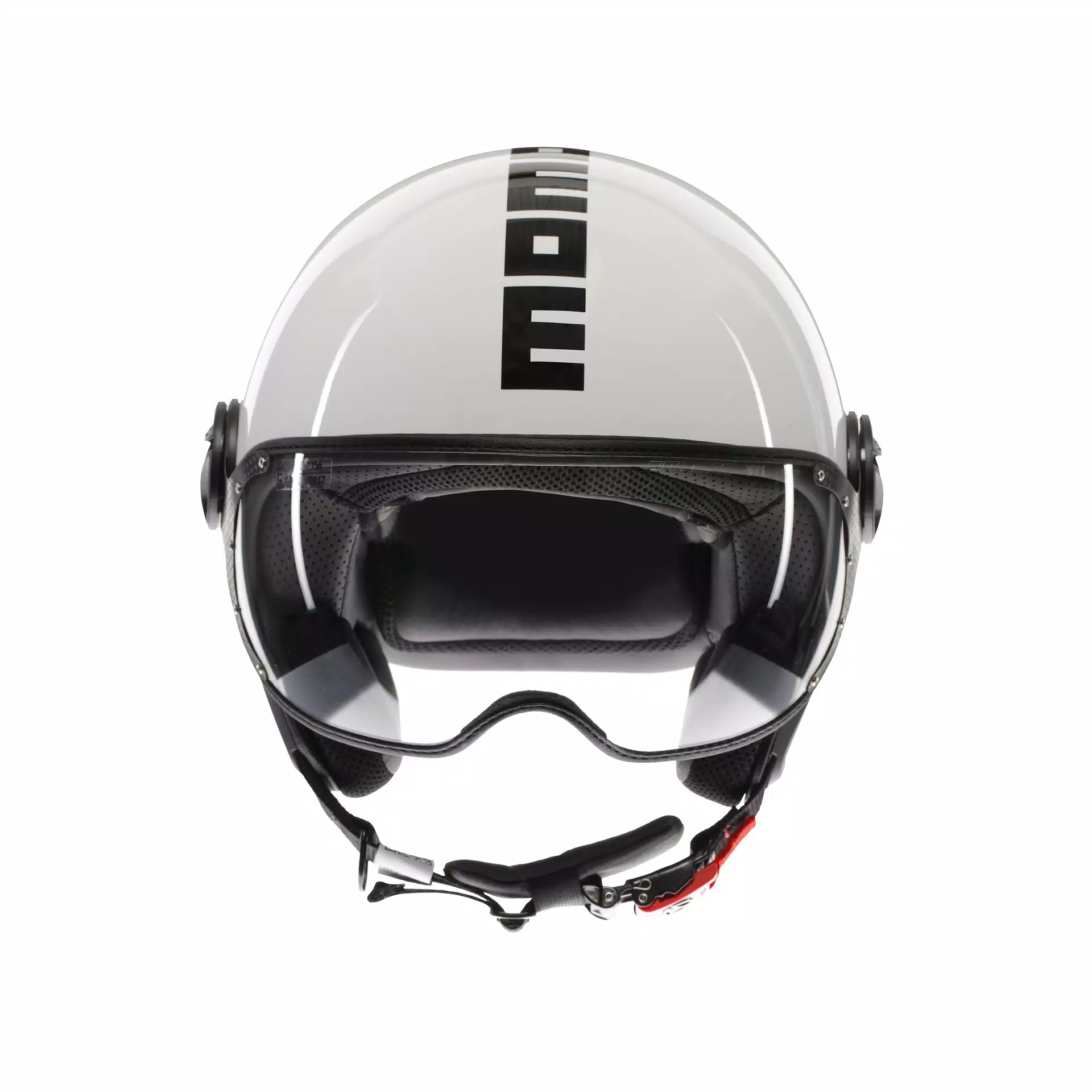 MOMODESIGN FGTR CLASSIC GLOSSY WHITE / BLACK - JET HELMET WITH VISOR E2206