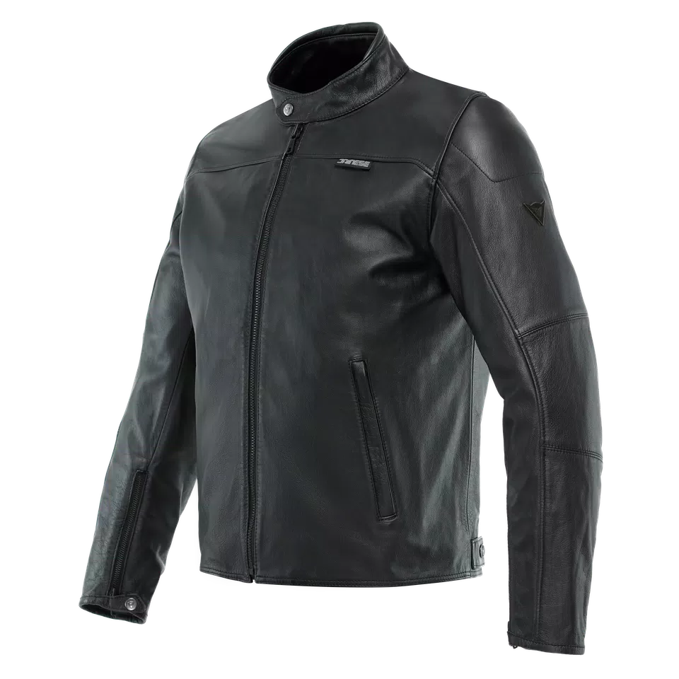 MIKE 3 - GIACCA MOTO IN PELLE UOMO - BLACK - 1