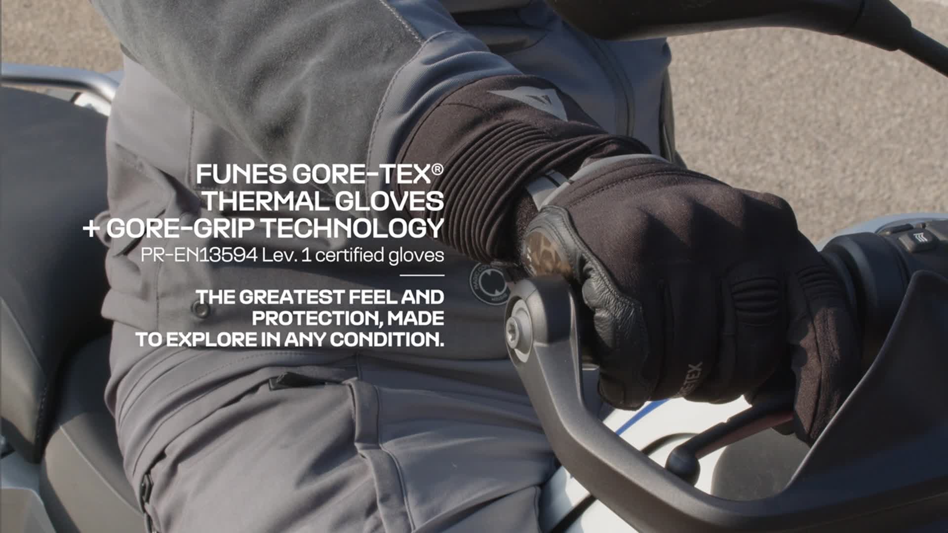 FUNES GORE-TEX®- MEN'S WATERPROOF MOTORCYCLE GLOVES | BLACK | Dainese