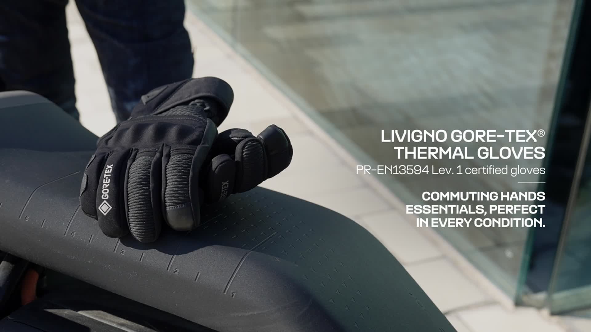 LIVIGNO GORE-TEX® - MEN'S WATERPROOF MOTORCYCLE GLOVES | BLACK