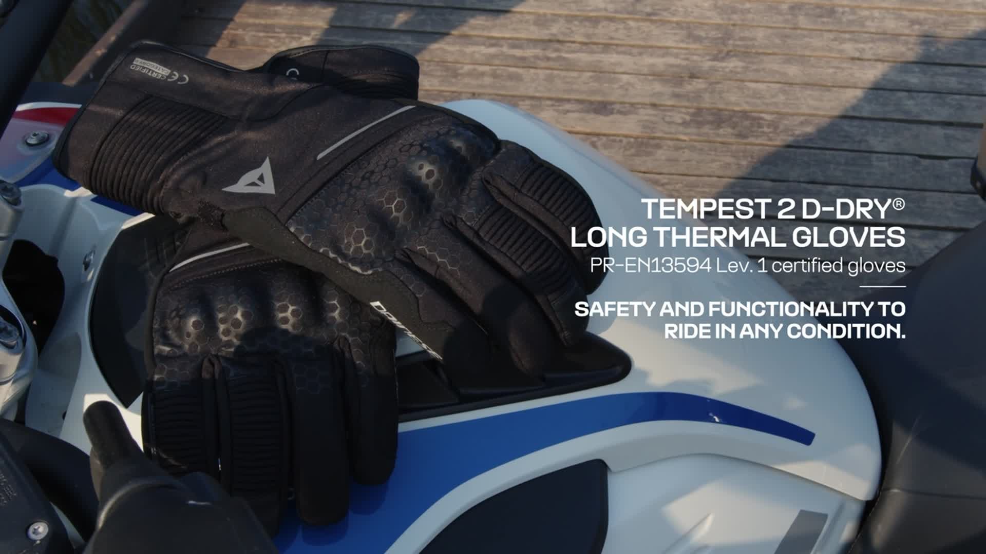 TEMPEST 2 D-DRY® - MEN'S WATERPROOF MOTORCYCLE GLOVES (LONG