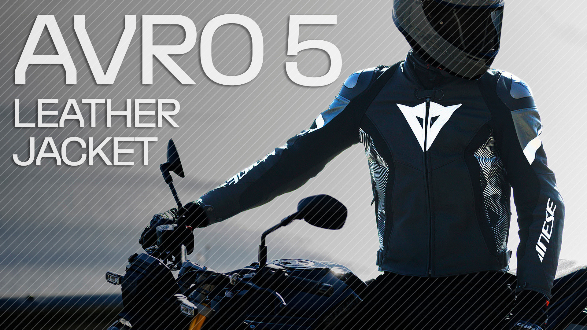 AVRO 5 - MEN'S MOTORCYCLE LEATHER JACKET | BLACK/WHITE/ANTHRACITE