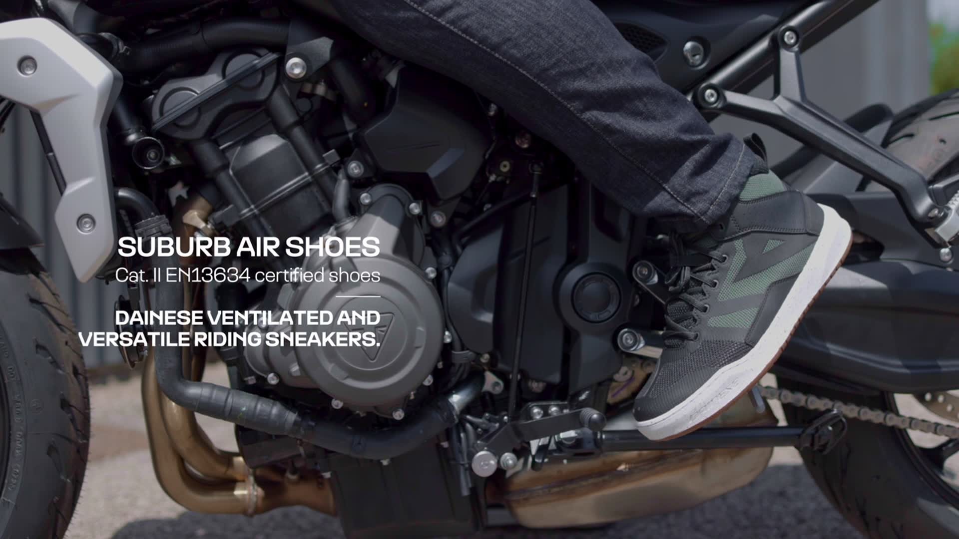 SUBURB AIR - MEN'S SUMMER MOTORCYCLE SHOES IN FABRIC | BLACK/BLACK