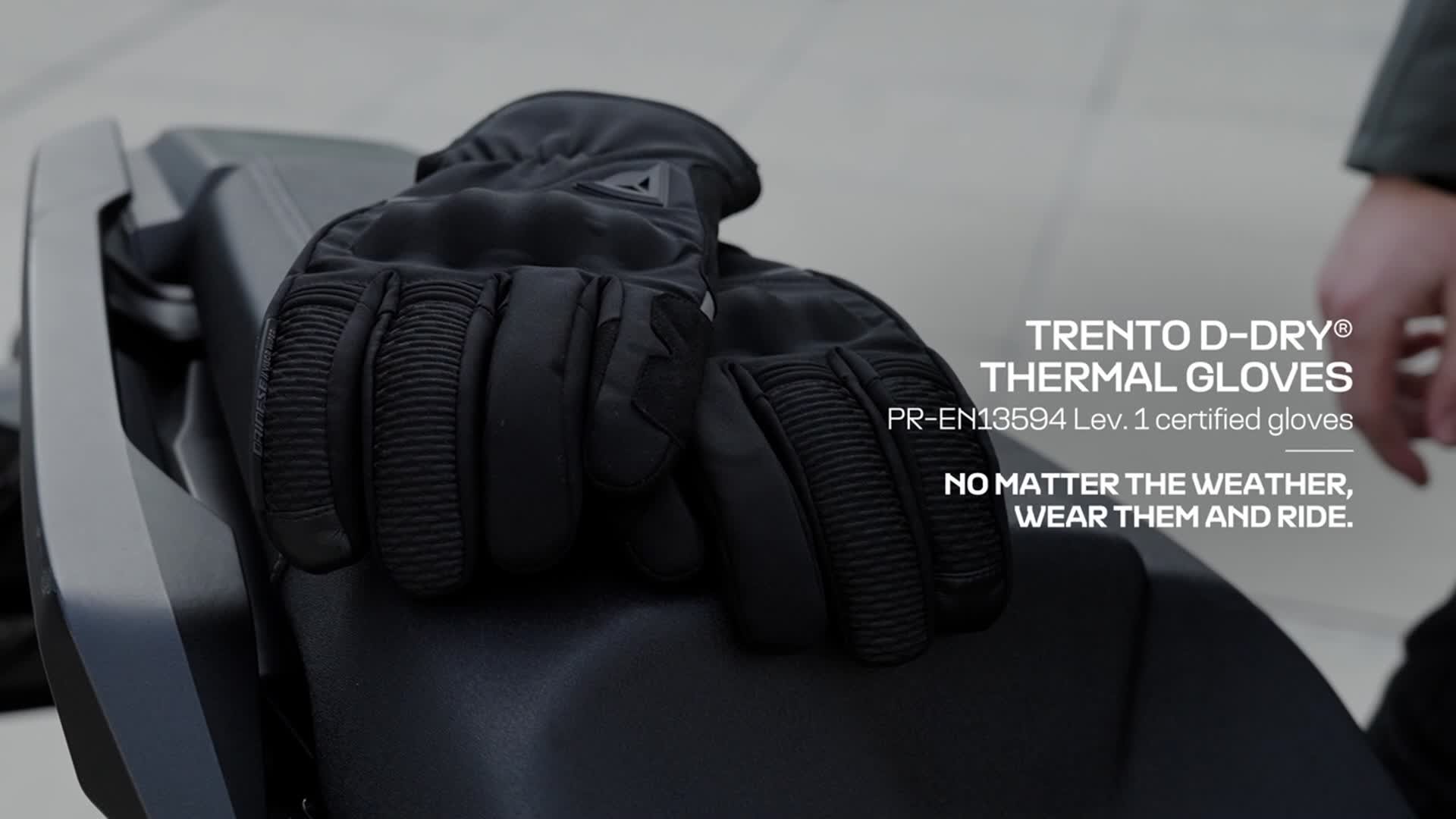 TRENTO D-DRY®- MEN'S WATERPROOF MOTORCYCLE GLOVES | BLACK/BLACK