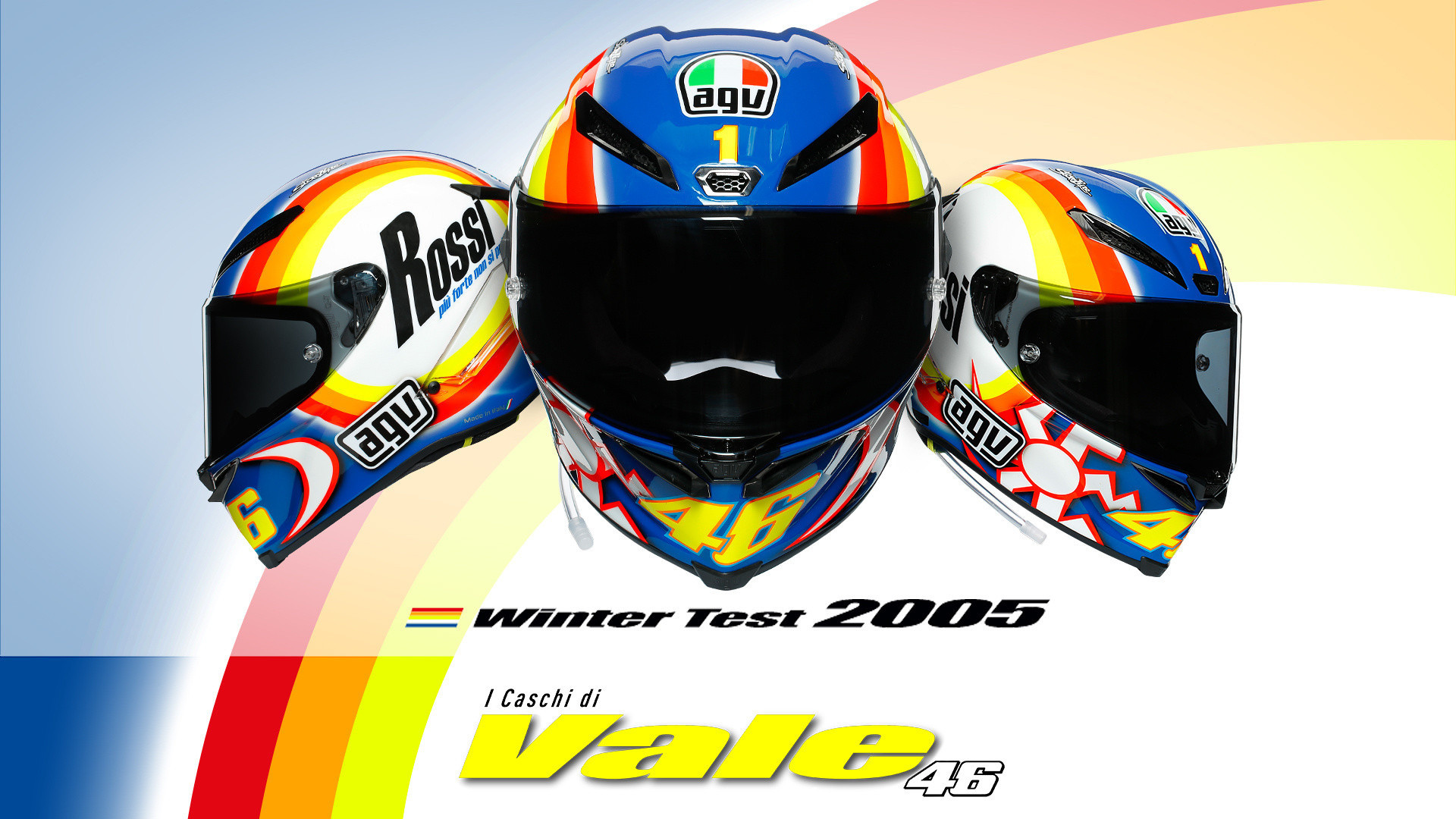 Pista GP RR casco medio-grande Agv 216031D9MY00608 Rossi Invierno Test 2005 